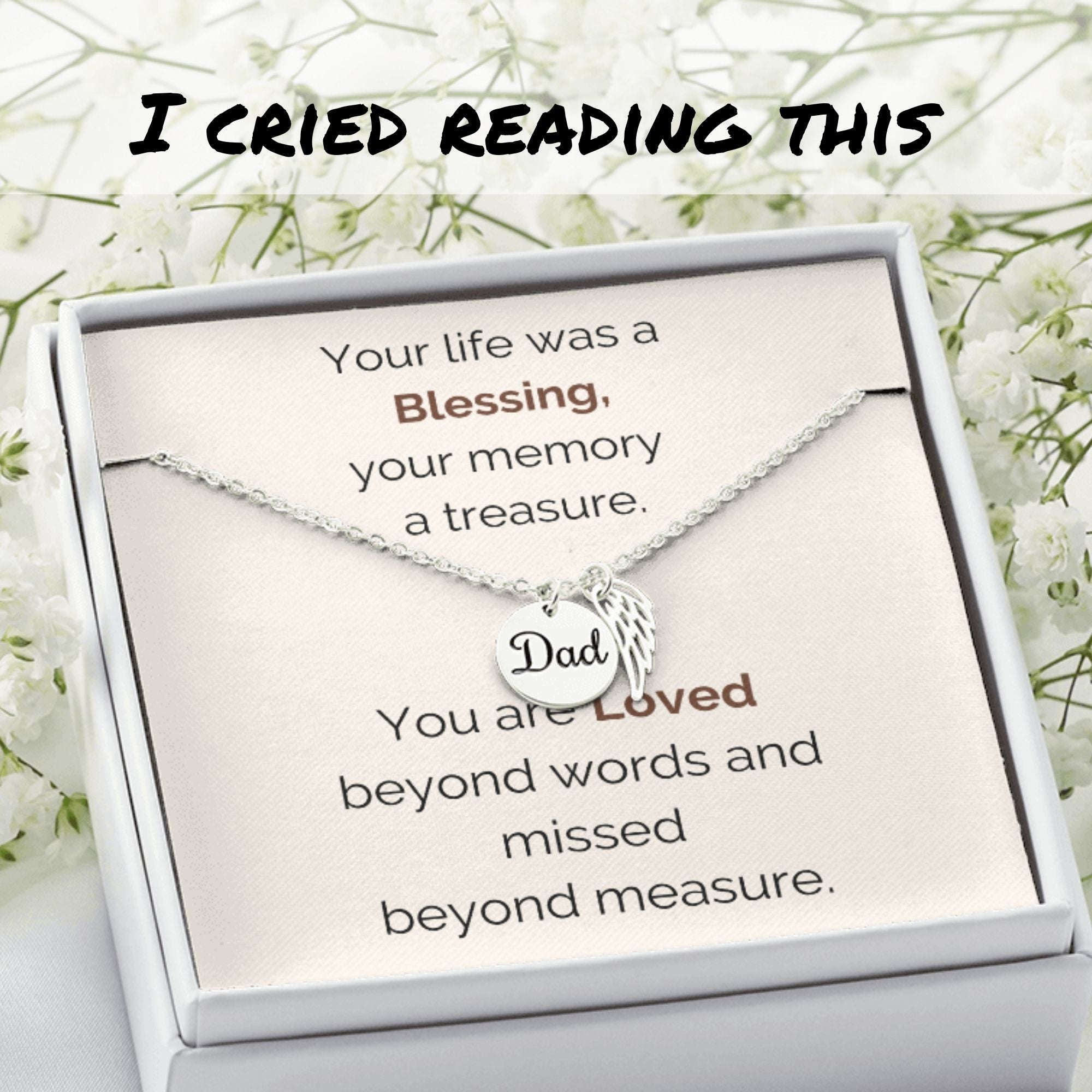 Angel Wing Necklace Dad remembrance