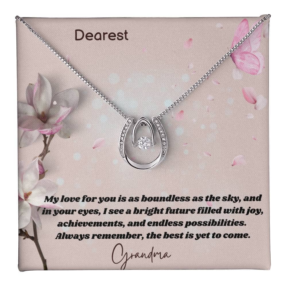 Boundless Love Granddaughter Pendant: A Legacy of Affection in White Gold and Crystals