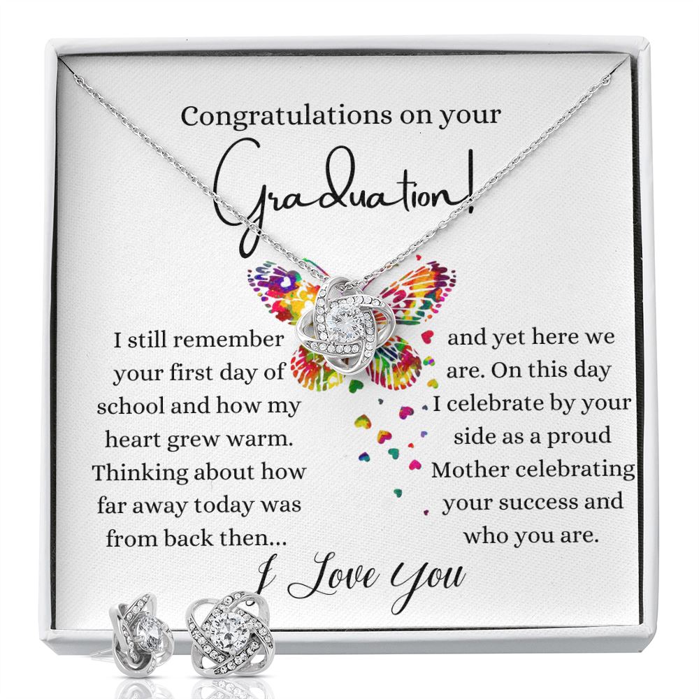 Congratulations on your Graduation - Love Knot Earring & Necklace Set!