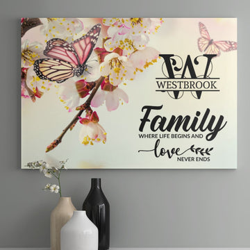 Custom Family Legacy Canvas: "Family – Where Life Begins and Love Never Ends"