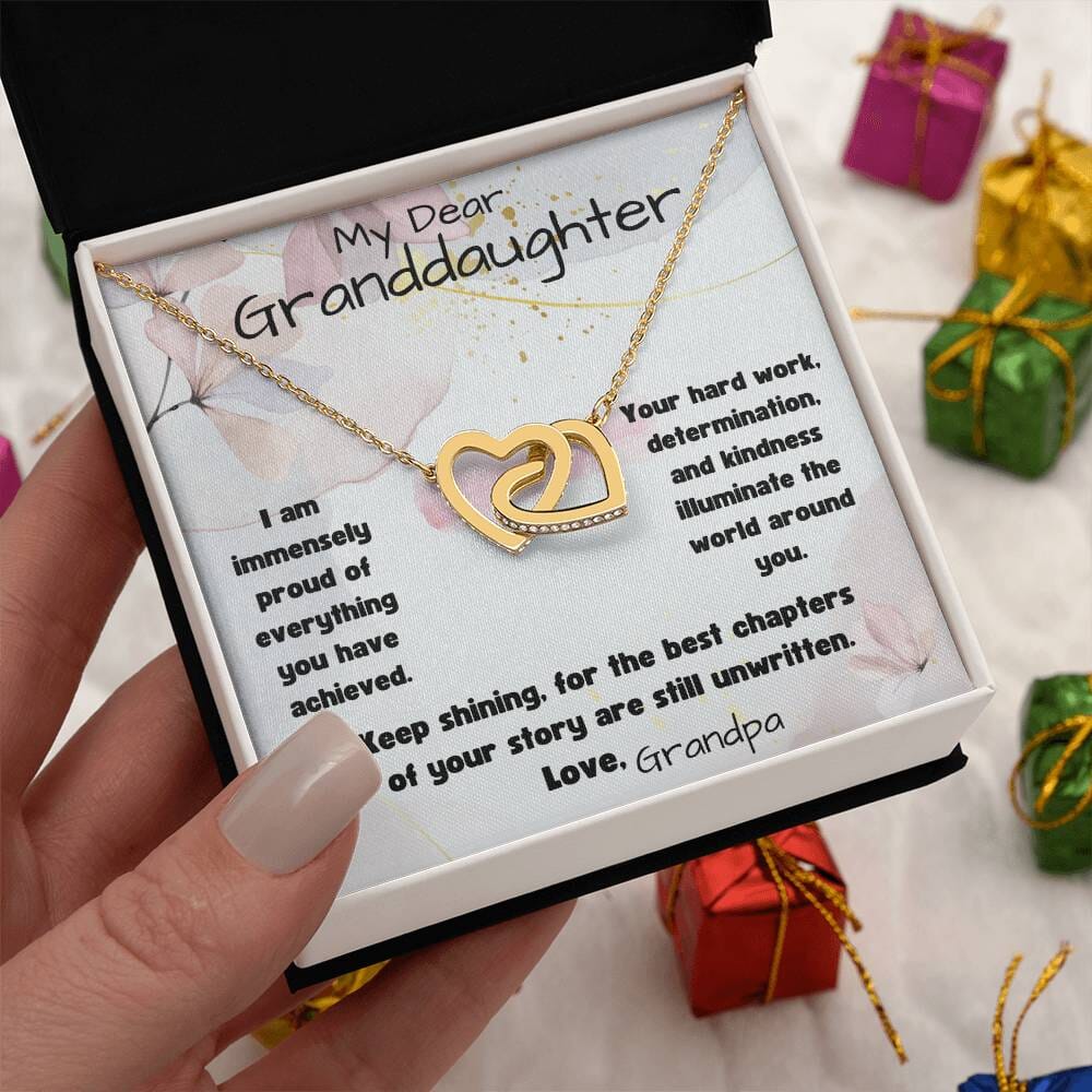 Eternal Bond: The Grandparent's Interlocking Hearts Necklace with Personalized Message