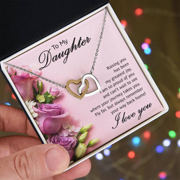 Eternal Bond: The Heartfelt Sentiments Necklace - A Gleaming Symbol of Your Love and Pride for Your Daughter