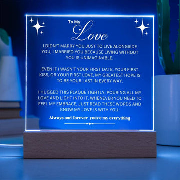 Eternal Love: Multicolor LED Acrylic Plaque for Your Beloved Husband