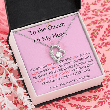 (Exclusive Offer) To The Queen Of My Heart - Forever Love Necklace - Pink