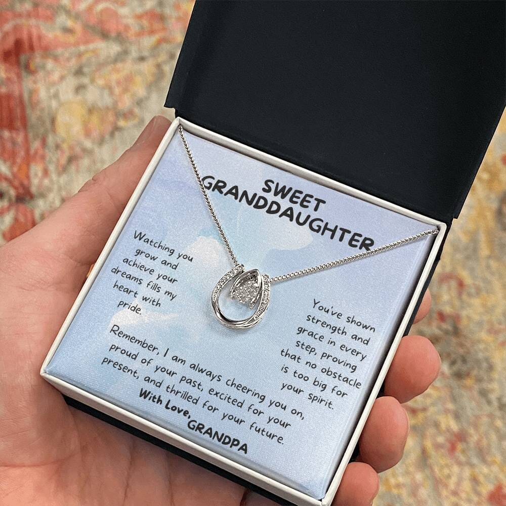 Legacy of Love: Grandparent to Granddaughter Sentimental White Gold Pendant Necklace