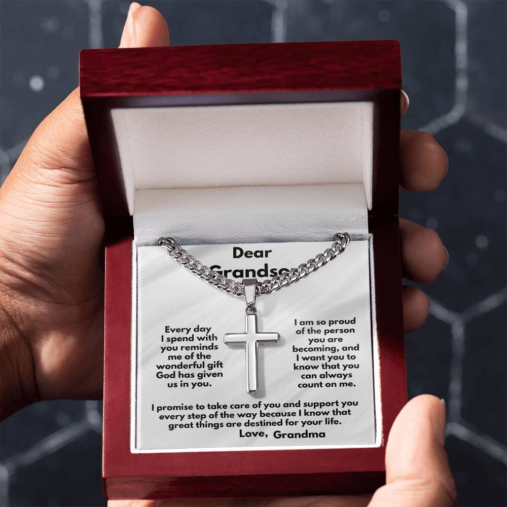 Legacy of Love: Grandparent's Blessing Cuban Chain & Artisan Cross Necklace