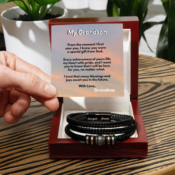 Timeless Bond: The Ultimate Men's 'Love You Forever' Bracelet - A Sentimental Gift from Grandpa or Grandma