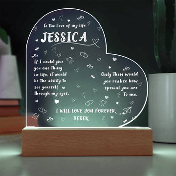 To the Love of My Life - Personalized Heart Acrylic Plaque with LED Light